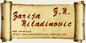 Zarija Miladinović vizit kartica